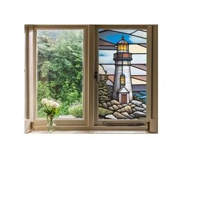 Colorful Lighthouse Electrostatic Glass Sticker
